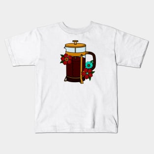 French Press American Traditional Tattoo Art Kids T-Shirt